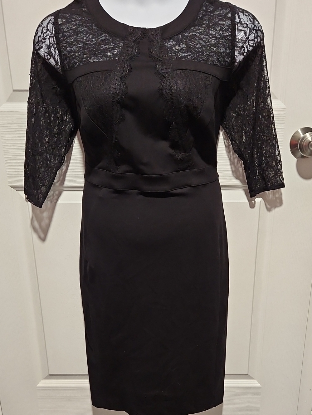 Lane Bryant Black Lace-Detail Midi Dress
